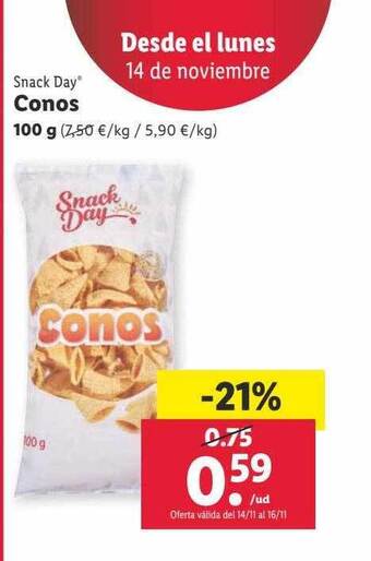 Lidl Snack day conos oferta
