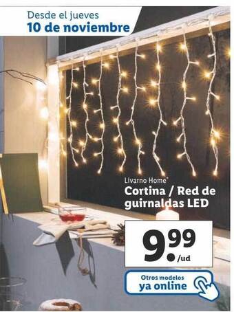 Lidl Livarno home cortina red de guirnaldas led oferta