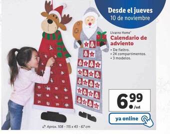 Lidl Livarno home calendario de adviento oferta