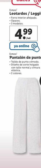Lidl Esmara pantalón de punto oferta