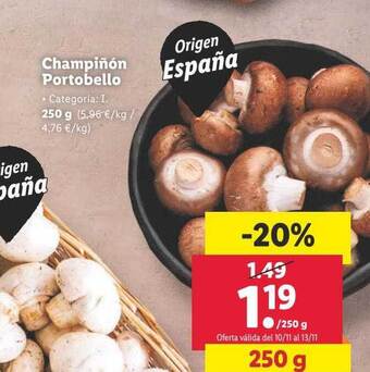 Lidl Champiñón portobello oferta
