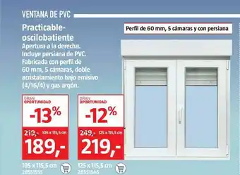 Bauhaus Practicable-oscilobatiente 105 x 115,5cm oferta