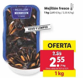Lidl Mejillón fresco oferta