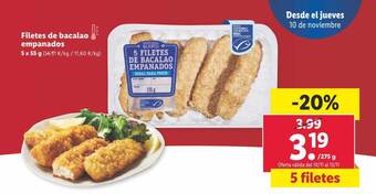 Lidl Filetes de bacalao empanados oferta
