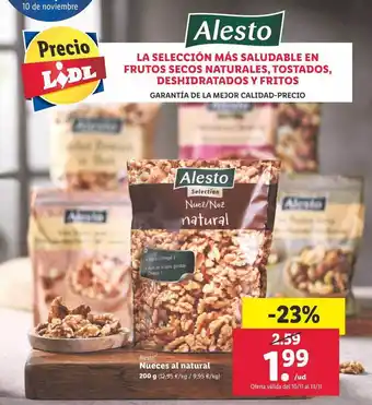 Lidl Alesto nueces al natural oferta