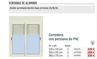 Bauhaus Corredera Con Persiana De Pvc 120 x 115cm oferta