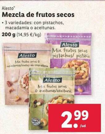 Lidl Alesto mezcla de frutos secos oferta
