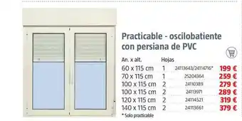 Bauhaus Practicable - Oscilobatiente Con Persiana De Pvc 60 x 115cm oferta