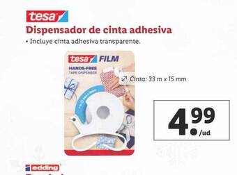 Lidl Tesa dispensador de cinta adhesiva oferta