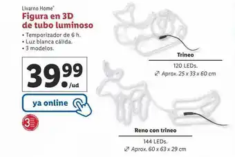Lidl Livarno home figura en 3d de tubo luminoso oferta