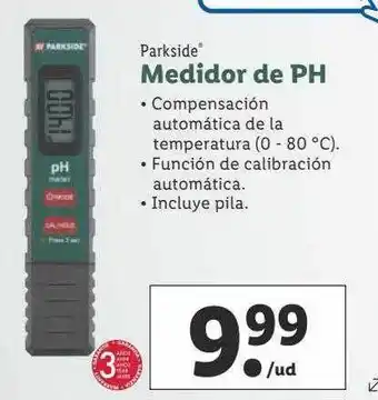 Lidl Parkside medidor de ph oferta