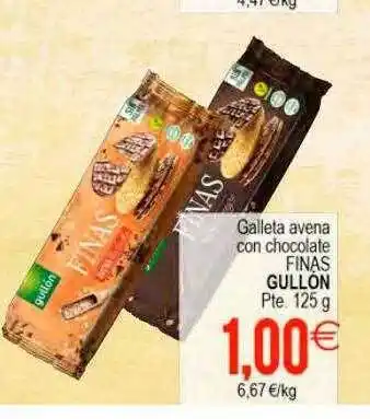 Plenus Supermercados Galleta avena con chocolate finas gullón oferta