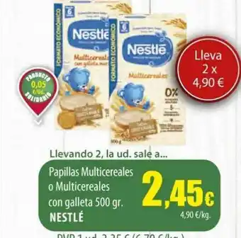 Spar La Palma Papillas multicereales o multicereales con galleta nestlé oferta