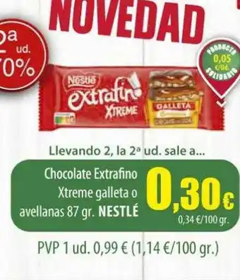 Spar La Palma Chocolate extrafino xtreme galleta o avellanas nestlé oferta