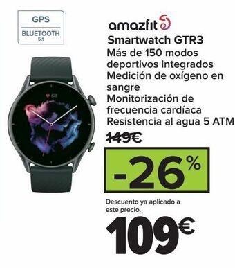 Carrefour Amazfit smartwatch gtr3 oferta