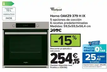 Carrefour Horno oakz9 379 h ix oferta