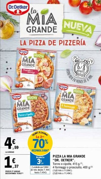 E.Leclerc "Dr. Oetker" Pizza La Mia Grande 415g oferta