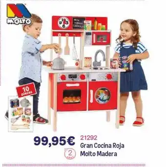 Gran cocina roja molto madera