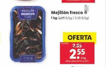 Lidl Mejillón fresco oferta
