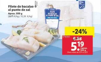 Lidl Filete de bacalao al punto de sal oferta