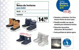 Lidl Lupilu botas de invierno para bebé oferta