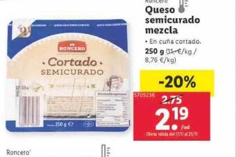Lidl Roncero queso semicurado mezcla oferta