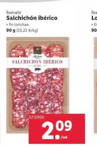 Lidl Realvalle salchichón ibérico oferta