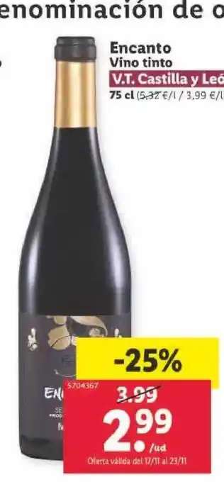 Lidl Encanto vino tinto v.t. castilla y león oferta