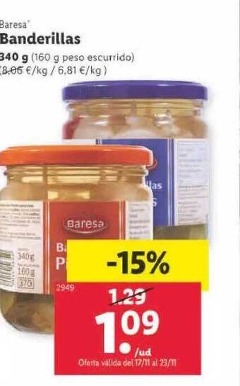 Lidl Baresa banderillas oferta