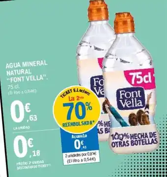 E.Leclerc "Font Vella" Agua Mineral Natural 75cl oferta
