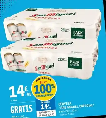 E.Leclerc " San Miguel Especial" Cerveza 28 x 33cl oferta