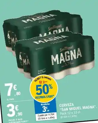 E.Leclerc "San Miguel Magna" Cerveza 12 x 33cl oferta