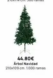 Rocasa 44.80€ árbol navidad 210x109 cm. 1.000 ramas oferta