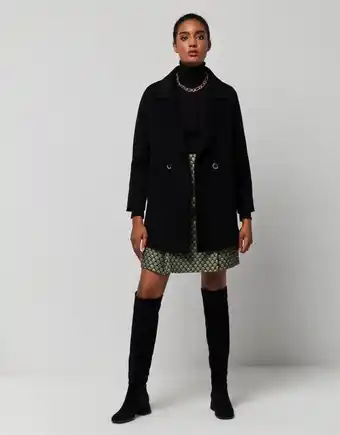 Roberto Verino Chaquetón cruzado tres cuartos paño negro oferta
