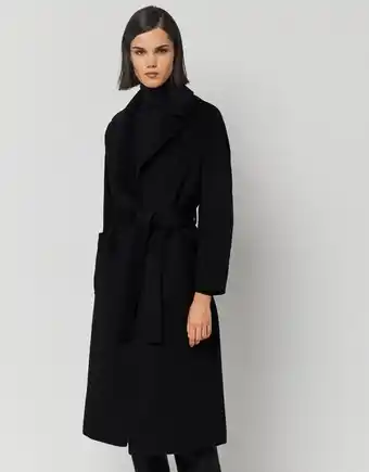 Roberto Verino Abrigo largo cruzado lana y angora negro oferta