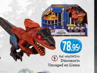 Dinosaurio uncaged en llama