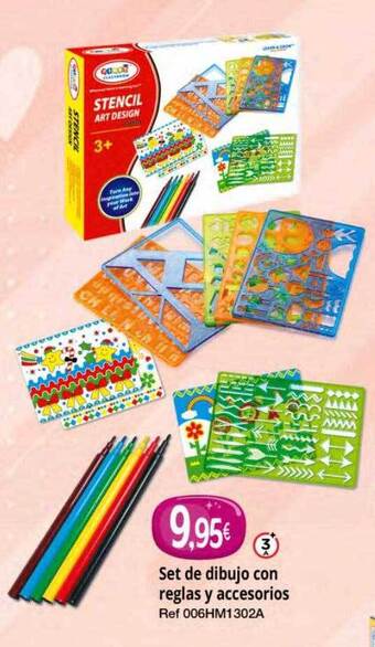 Set de dibujo con reglas y accesorios