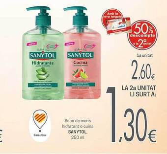 Valvi Supermercats Sabó de mans hidratant o cuina sanytol oferta