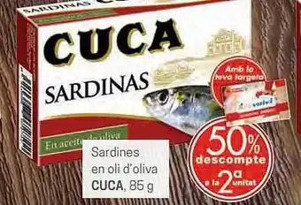 Valvi Supermercats 50% descompte a la 2a unitat sardines en oli d'oliva cuca oferta