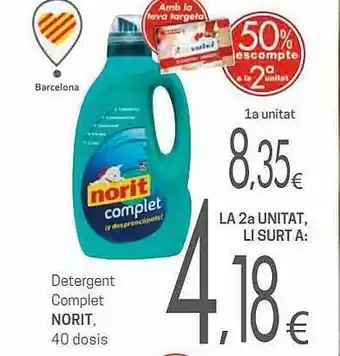 Valvi Supermercats 50% descompte a la 2a unitat detergent complet norit oferta