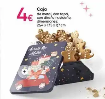 Pepco Caja de metal con tapa con diseño navideño oferta