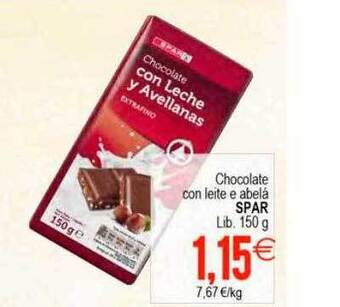 Plenus Supermercados Chocolate con leite e abelá spar oferta