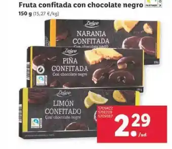 Lidl Fruta confitada con chocolate negro oferta