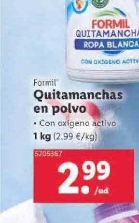 Lidl Formil quitamanchas en polvo oferta