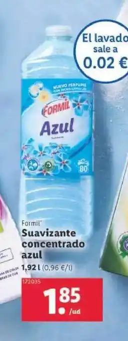 Lidl Formil suavizante concentrado azul oferta