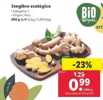 Lidl Jengibre ecológico oferta
