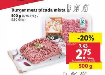Lidl Burger meat picada mixta oferta