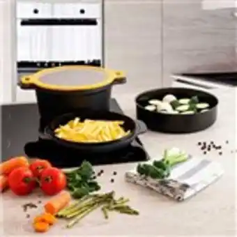 Embargos a lo bestia Batería de cocina multifunción unika pyrex 4,5l negro ø24 cm oferta