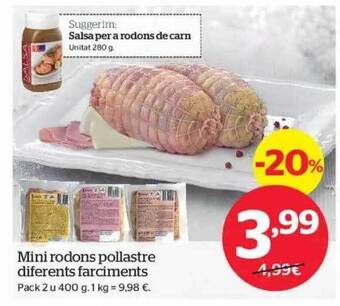 La Sirena Mini rodons pollastre diferents farciments oferta
