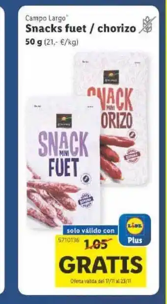 Campo largo snacks fuet chorizo